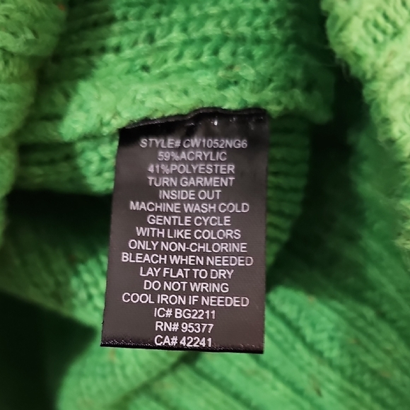 Anthropologie/Sanctuary Chunky Cable Knit Cowl Neck Sweater, Green, Womens Large - Picture 7 of 9